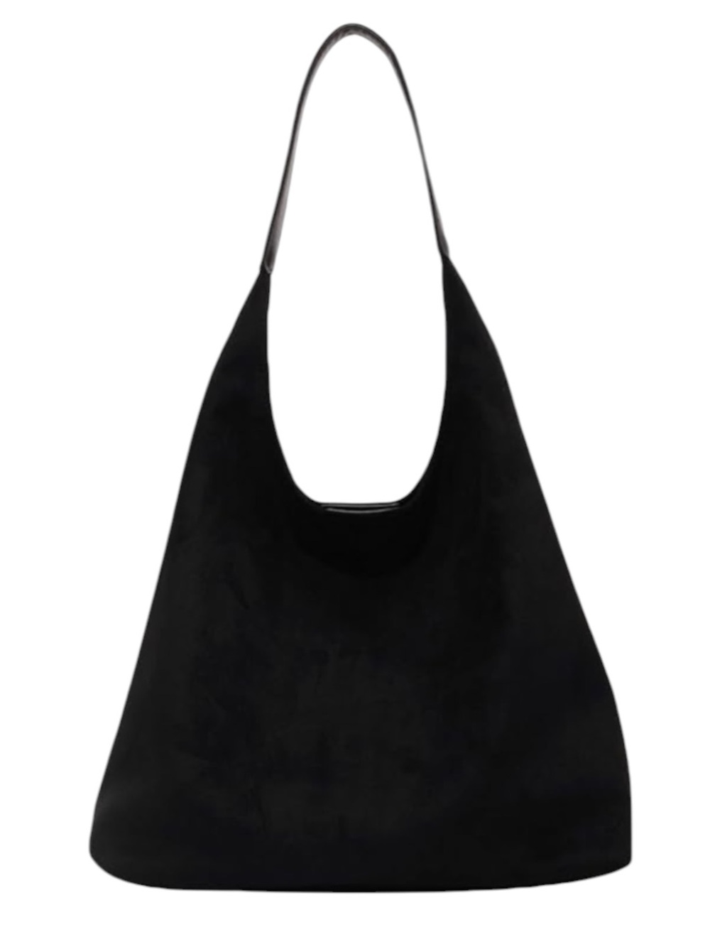 Suede Slouchy Hobo Bag Bucket Bag Black Shoulder Tote Bag